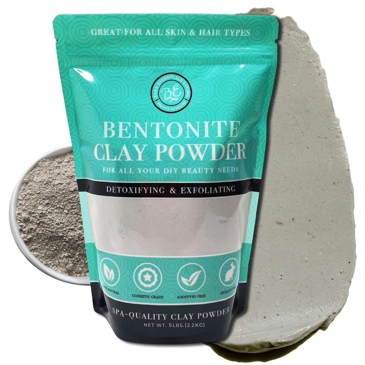 Bare Essentials Living bentonite clay powder 5lbs for detox masks and baths