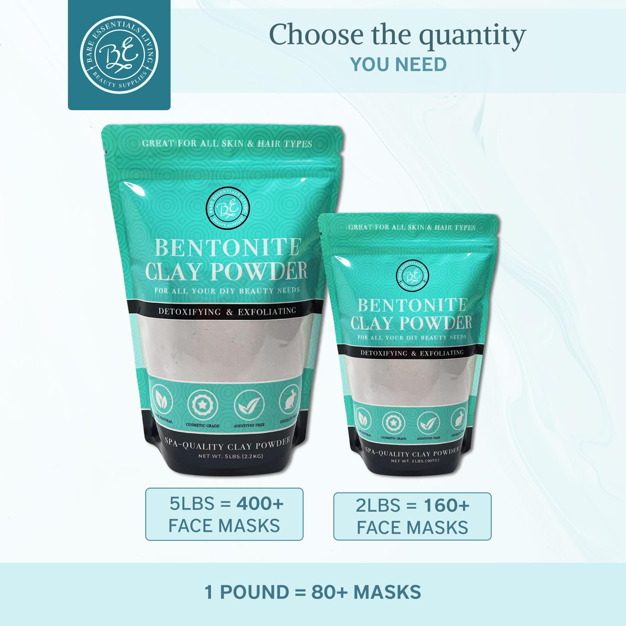 Bare Essentials Living vegan cruelty-free clay suitable for sensitive skin