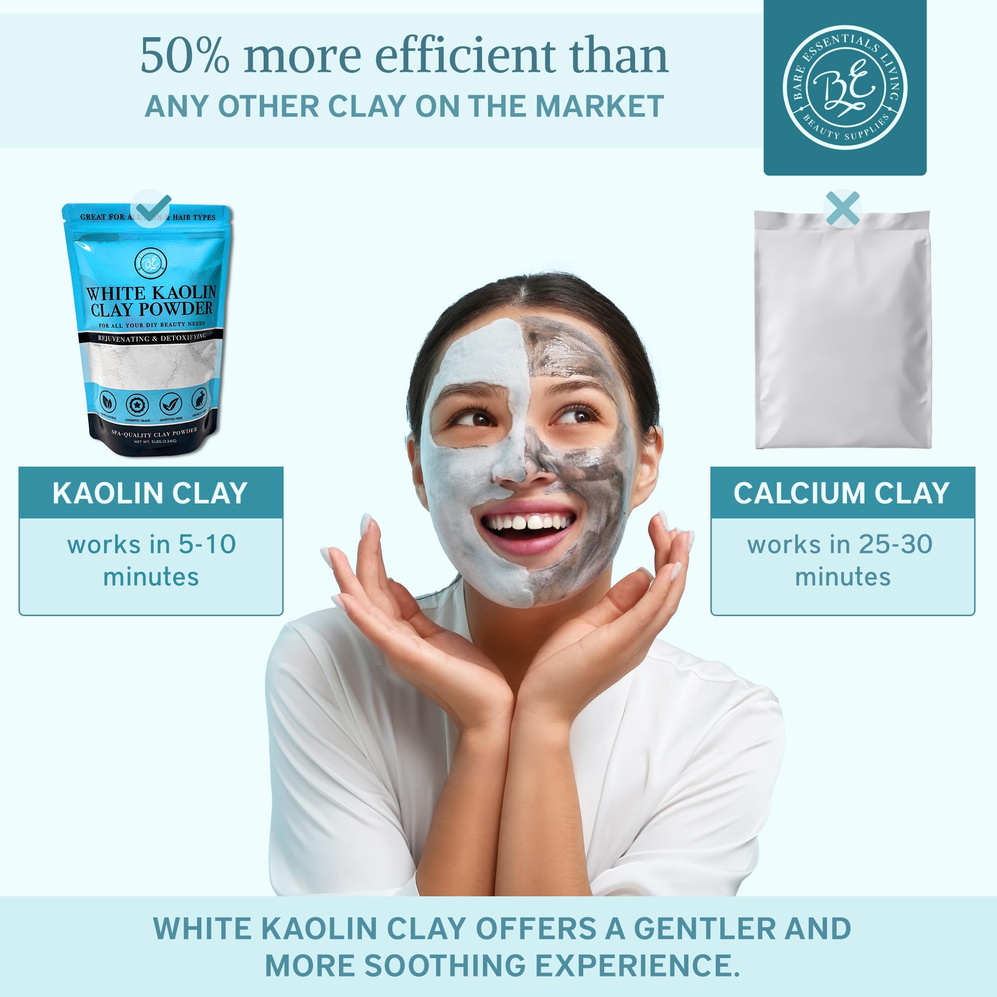 Bare Essentials Living kaolin clay bath bomb mix for a natural spa experience
