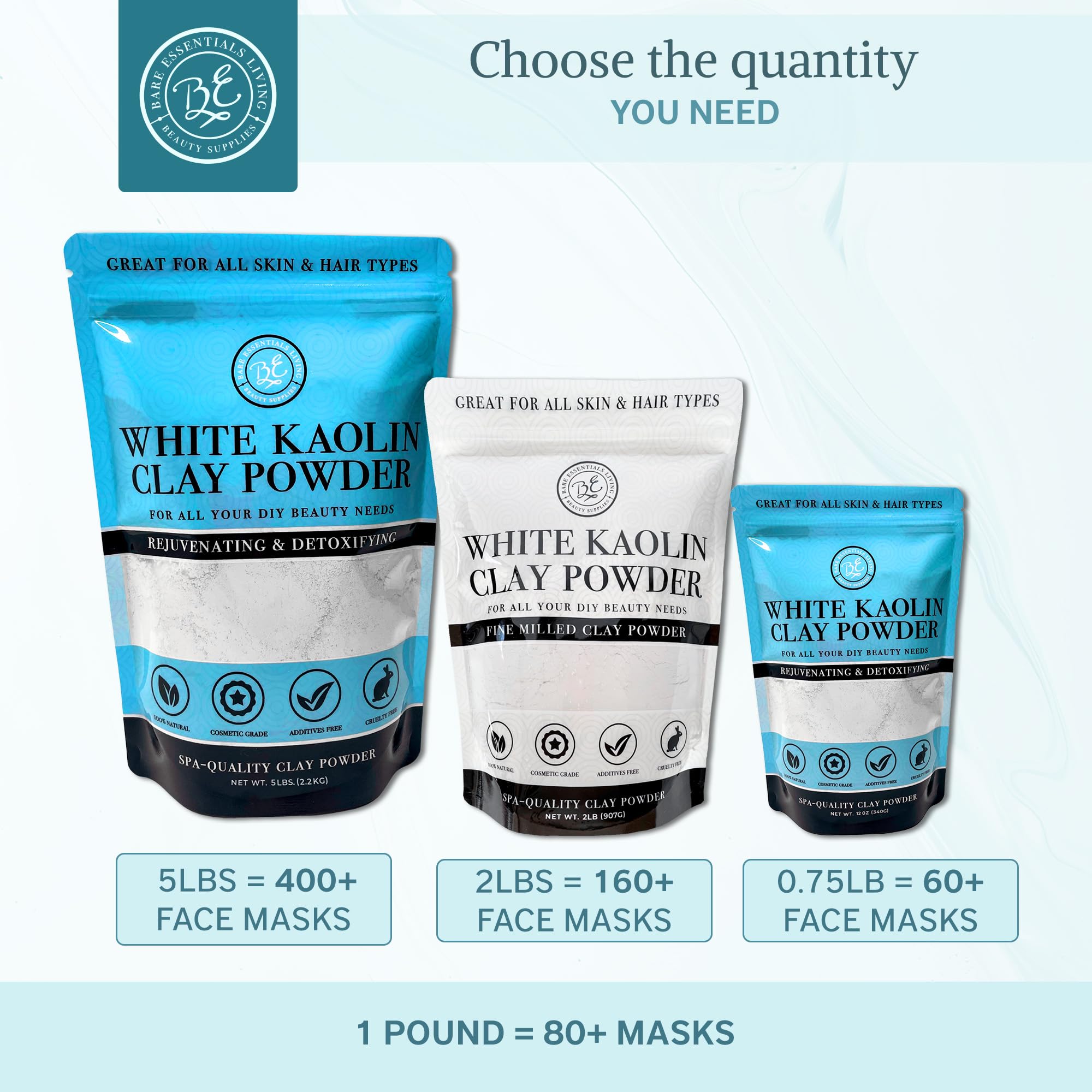 Bare Essentials Living white kaolin clay powder deodorant use in natural care routine