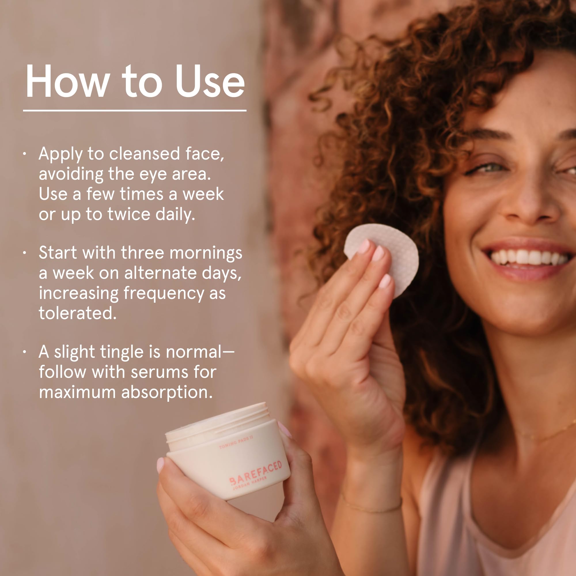 Barefaced Glow Peel Pads pores close-up suggests clearer skin and reduced congestion.