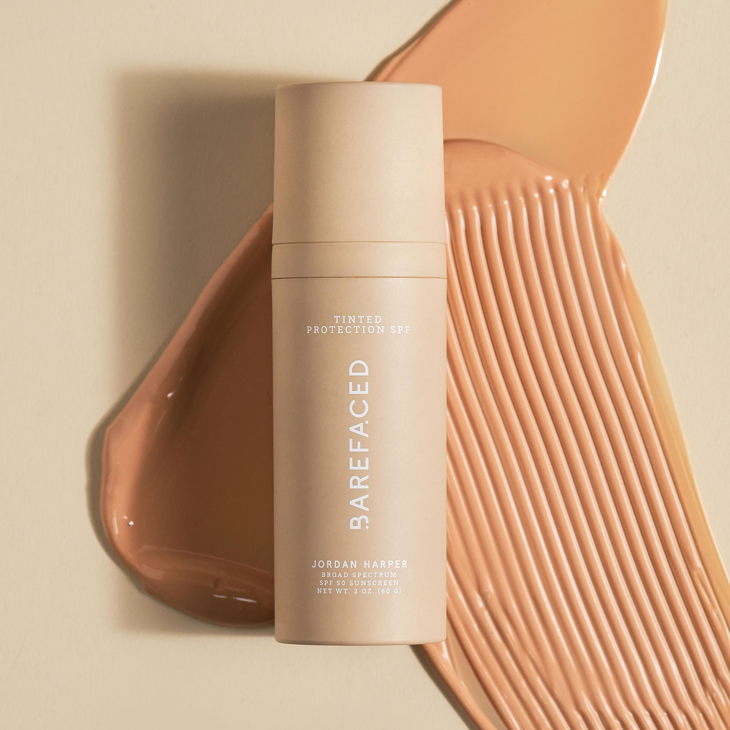 Barefaced Tinted Protection SPF 50+ packaging back label with key benefits