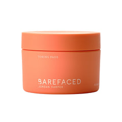 Barefaced Toning Pads pack shot showing 60-count bundle for quick, brightening exfoliation
