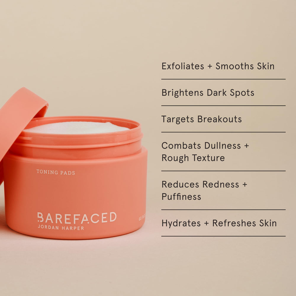 Barefaced Toning Pads textured pad close-up highlighting exfoliation for smoother skin