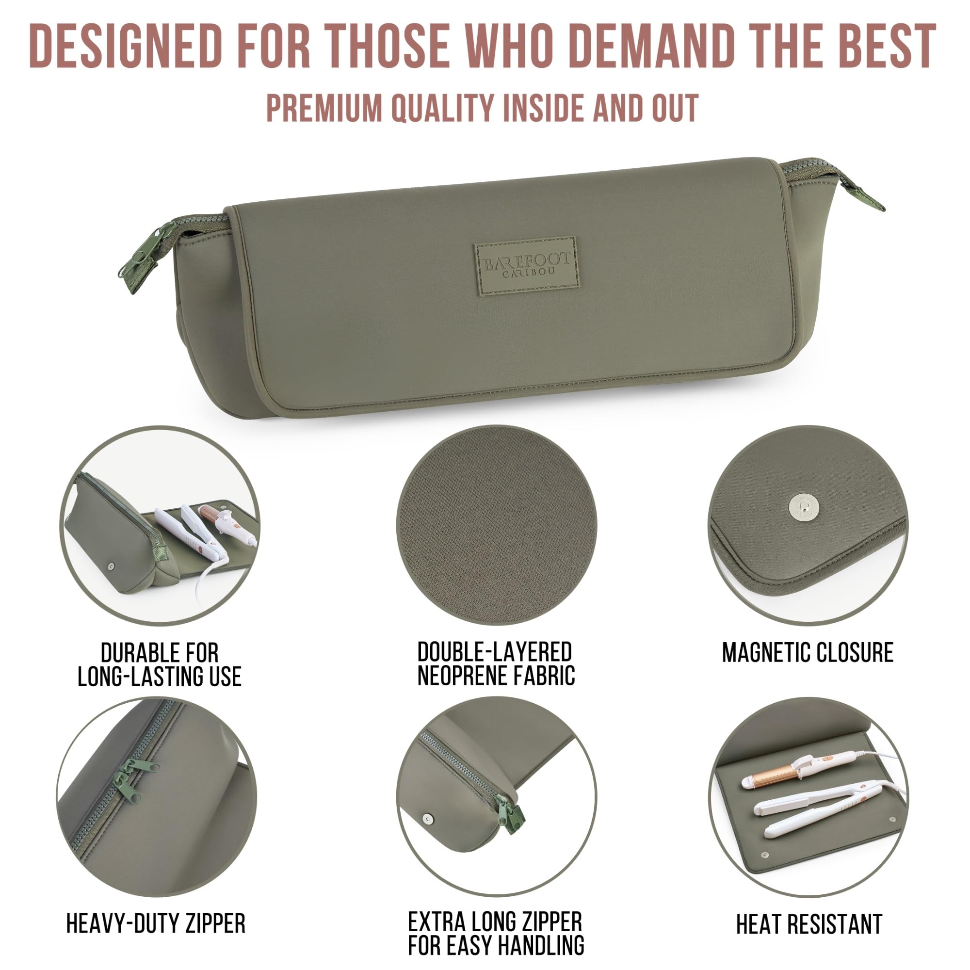 Barefoot Caribou magnetic closure keeps bag securely closed