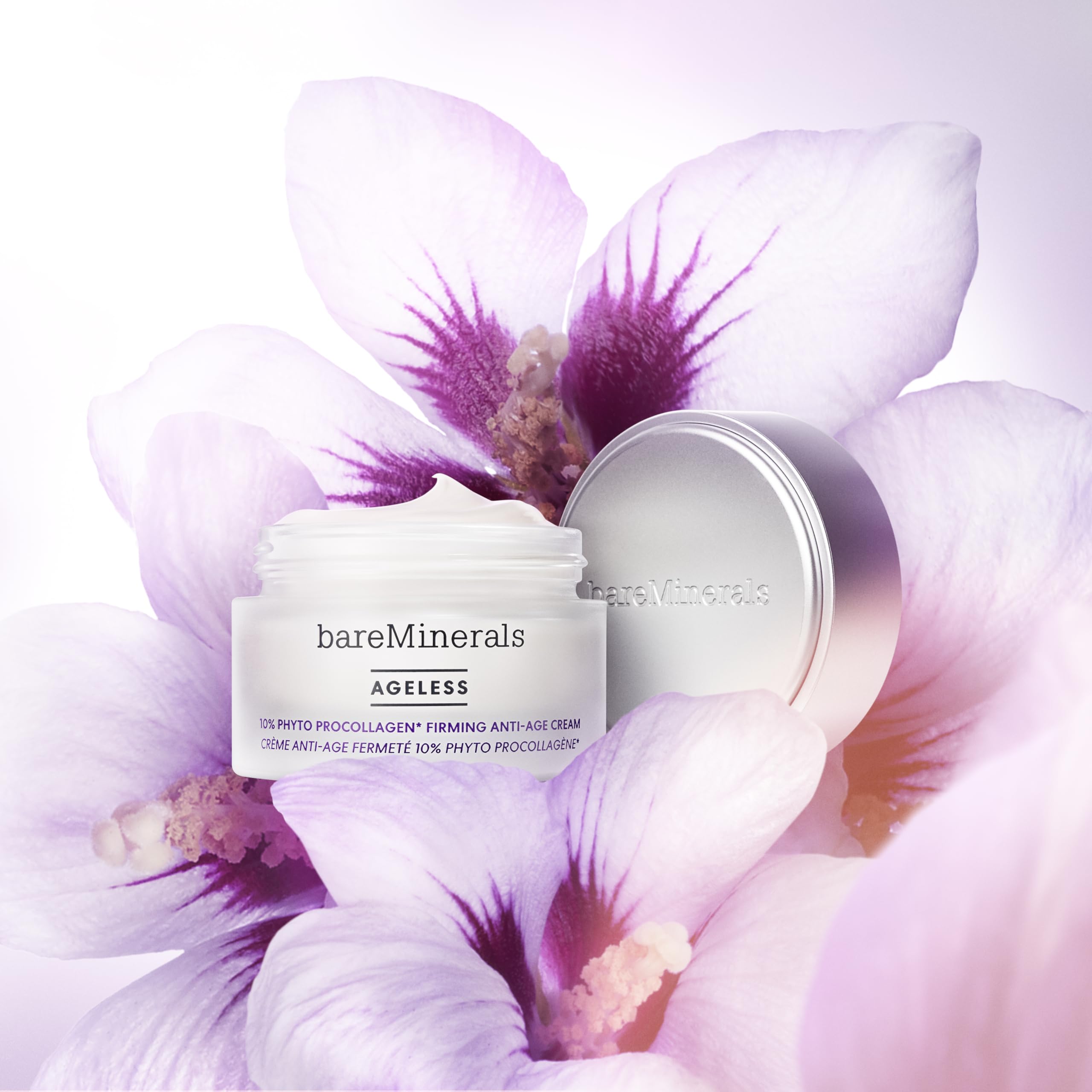 BareMinerals Ageless 10% Phyto ProCollagen Cream hydration drop suggests instant moisture boost.