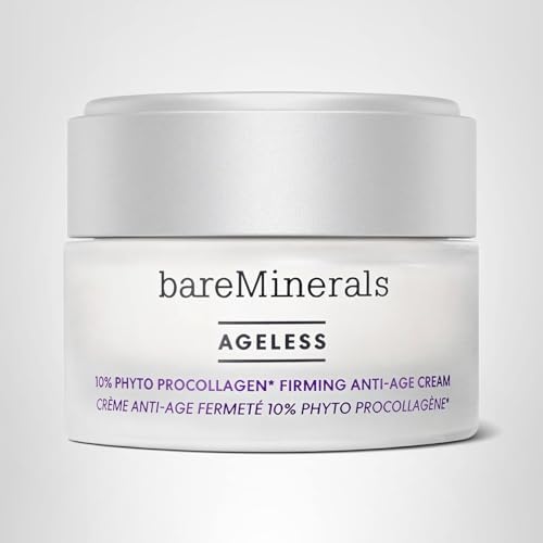 BareMinerals Ageless cream in-use on face showing subtle glow and lifted look.