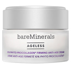 BareMinerals Ageless 10% Phyto ProCollagen Cream jar closeup for smooth, hydrated skin.
