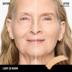 bareMinerals Barepro 24HR transfer-proof wear demonstrates crease-free complexion