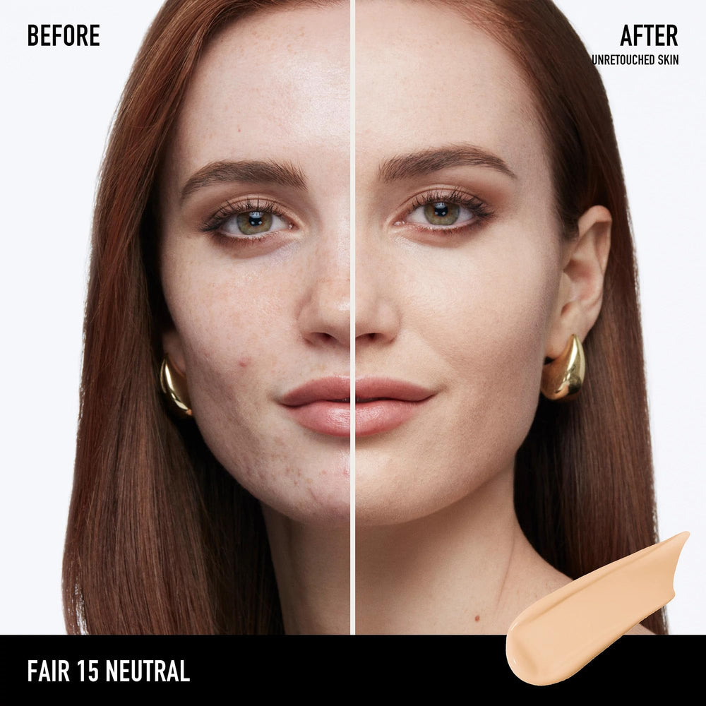 Close-up texture highlights breathable, stay-true coverage from BarePro foundation.