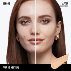 Close-up texture highlights breathable, stay-true coverage from BarePro foundation.