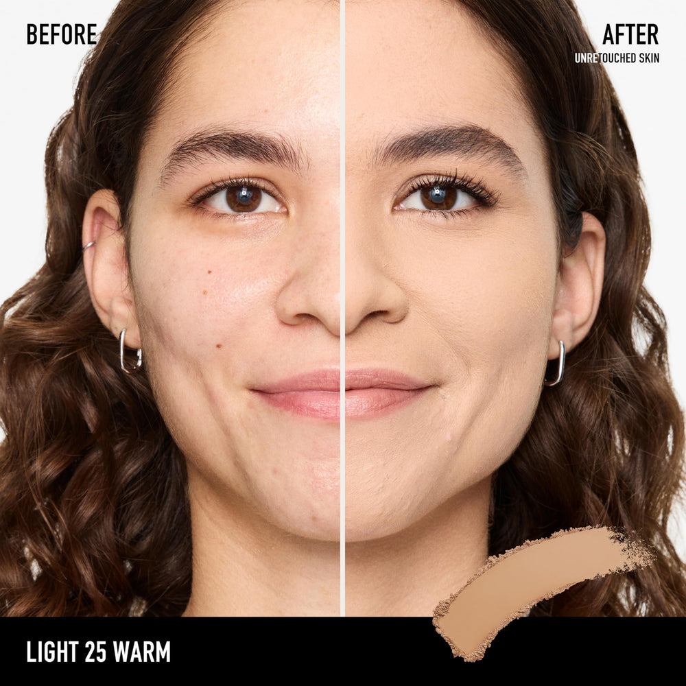 bareMinerals BarePro oil-control application swatch demonstrates full coverage