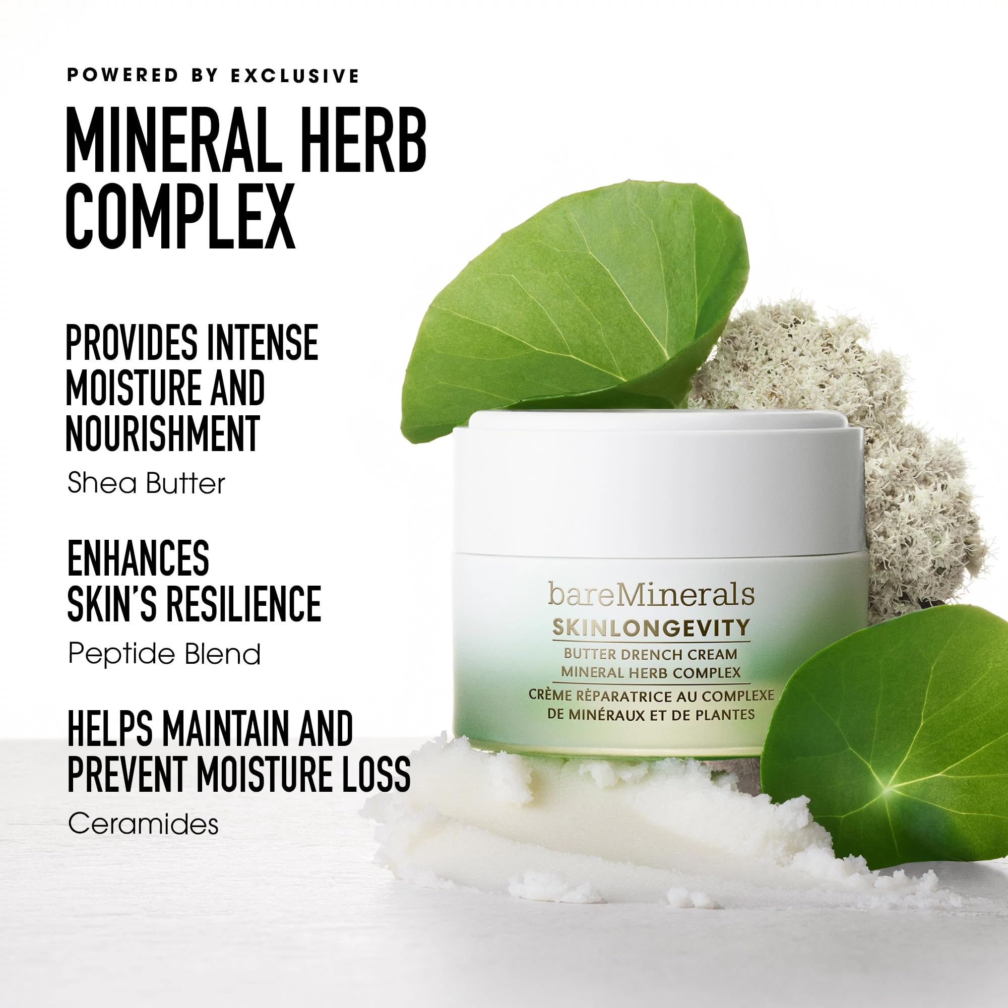 bareminerals Butter Drench shea butter ingredient closeup emphasizes nourishing hydration