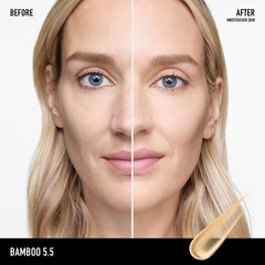 bareMinerals Complexion Rescue swatch on arm demonstrates sheer to light coverage with glow