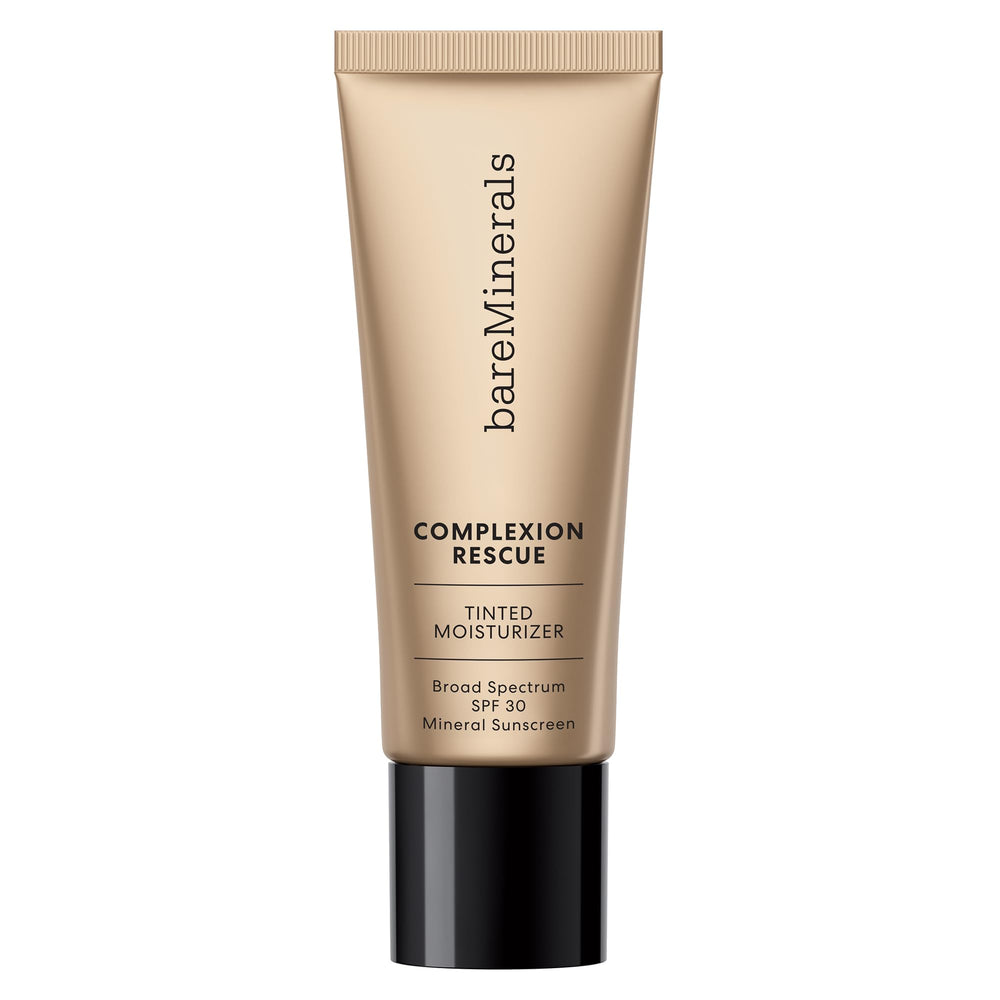 bareminerals Complexion Rescue bottle-pump demonstrates SPF 30 protection with hydrating base.