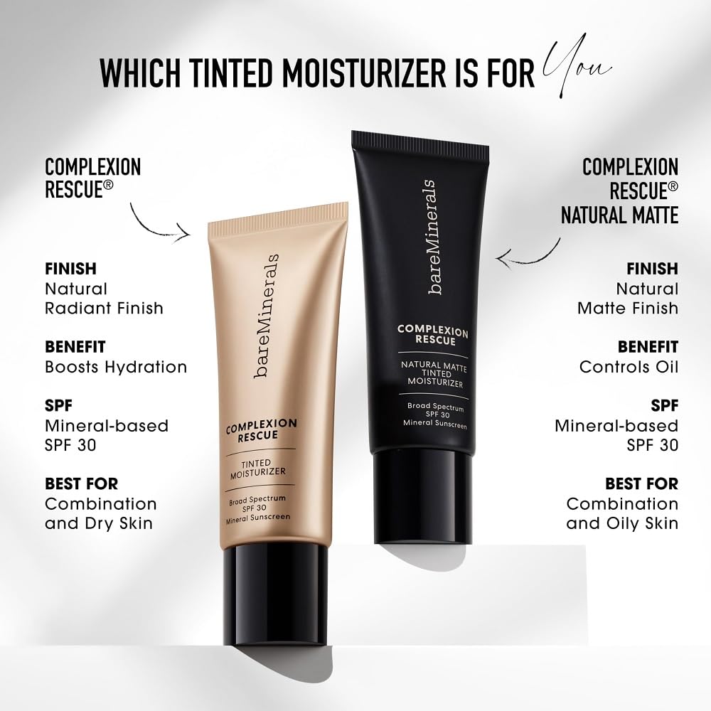 bareMinerals Complexion Rescue with hyaluronic acid for hydrated-looking skin.