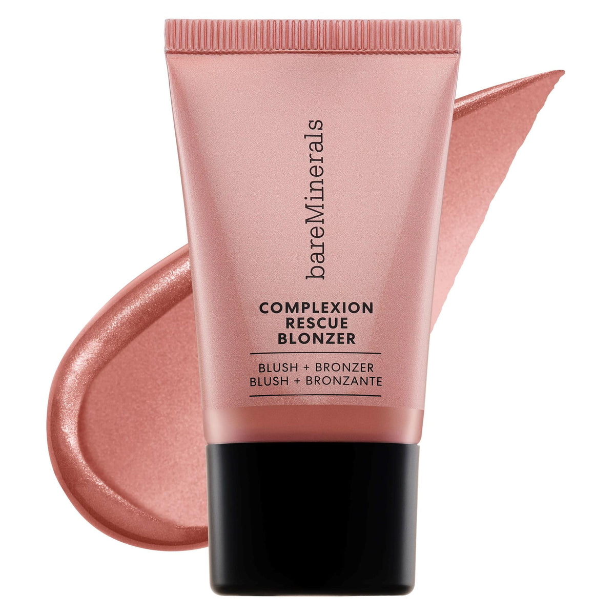 bareMinerals Complexion Rescue Liquid Blonzer Kiss of Mauve bottle shows creamy gel-cream texture for radiant skin.