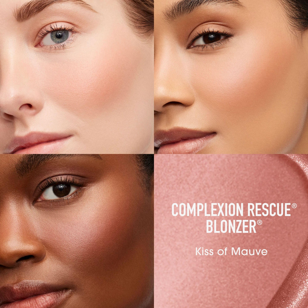 bareMinerals Complexion Rescue Blonzer swirls demonstrate buildable rosy-bronze shade for all skin tones.