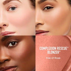 bareMinerals Complexion Rescue Blonzer Rose Swirl on cheek delivering rosy-bronze warmth.