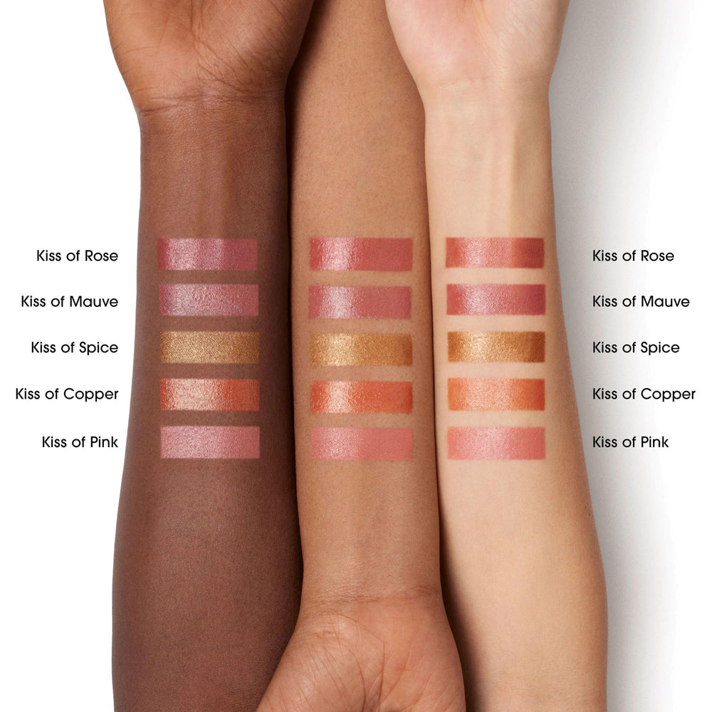 BareMinerals Complexion Rescue Liquid Blonzer rosy-bronze swatch blending seamlessly.