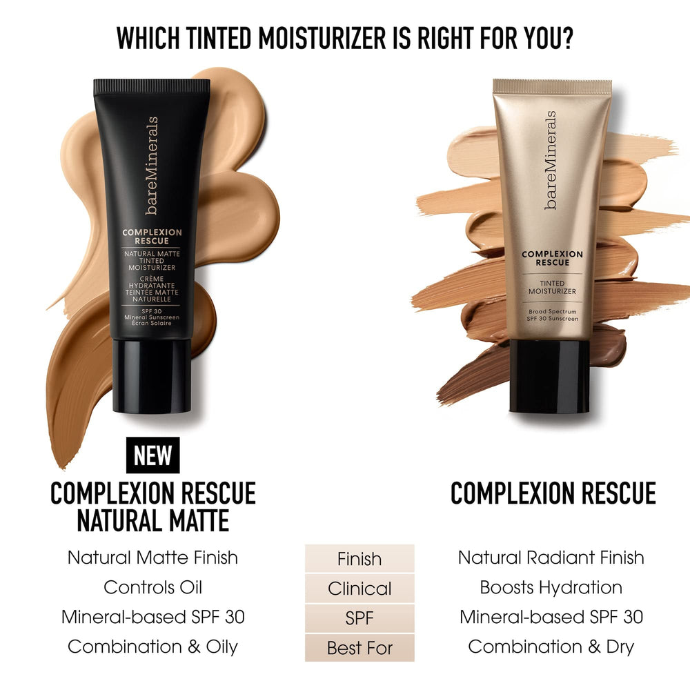 bareMinerals Complexion Rescue texture application on oily skin during day.