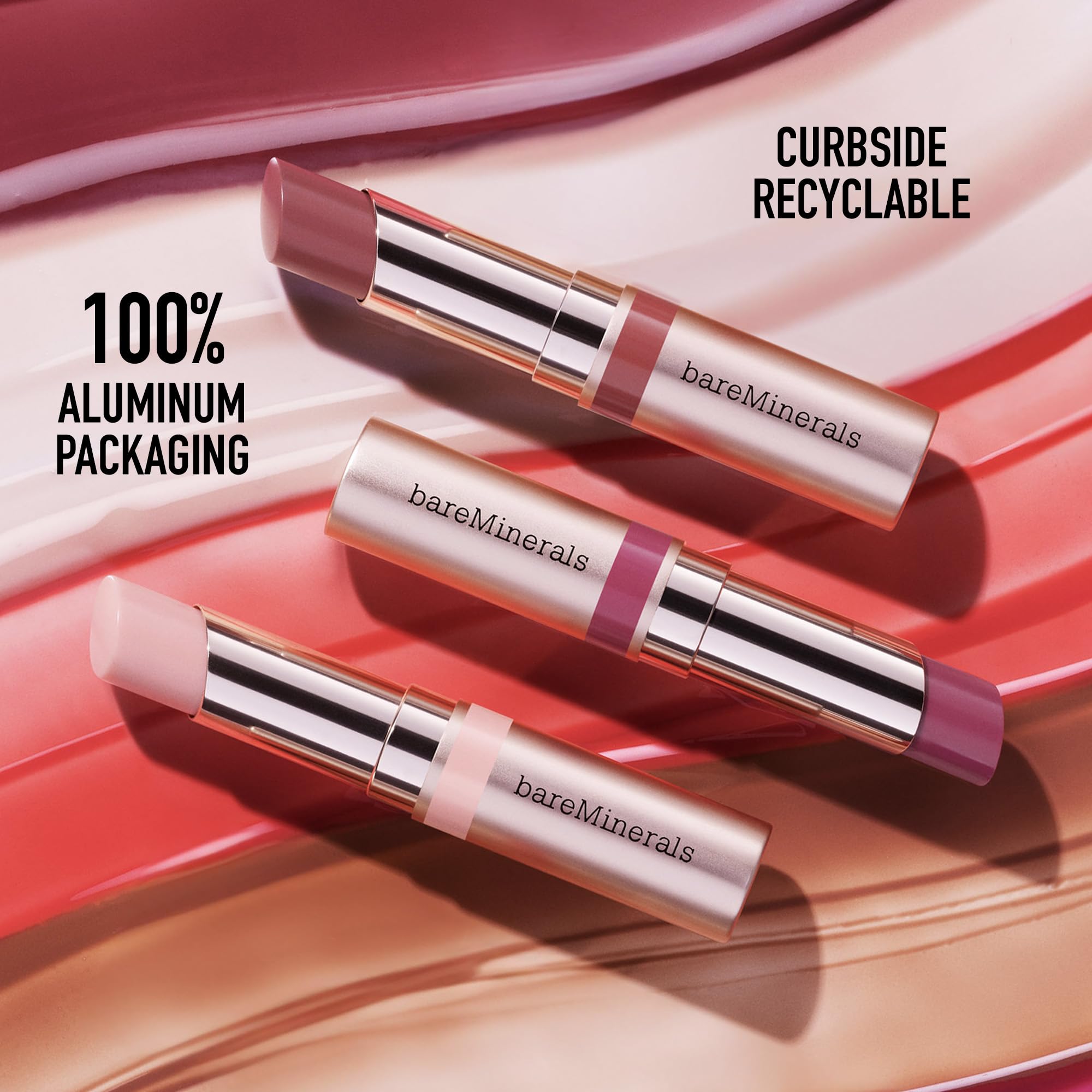 bareMinerals Dewy Lip Gloss-Balm Soul on lips with soft, hydrated finish.