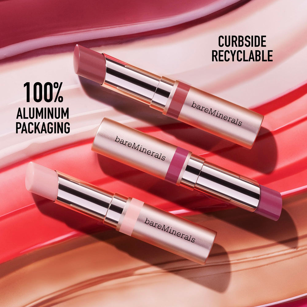 bareMinerals Dewy Lip Gloss-Balm Soul on lips with soft, hydrated finish.