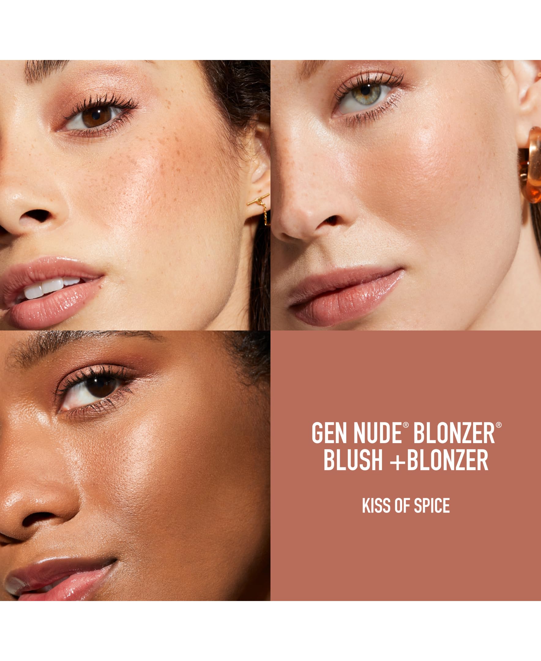 bareMinerals Gen Nude Blonzer compact open view highlighting buildable rosy-bronze shades