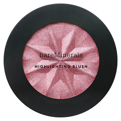 bareMinerals Gen Nude mauve glow swatches on cheek show translucent luminosity