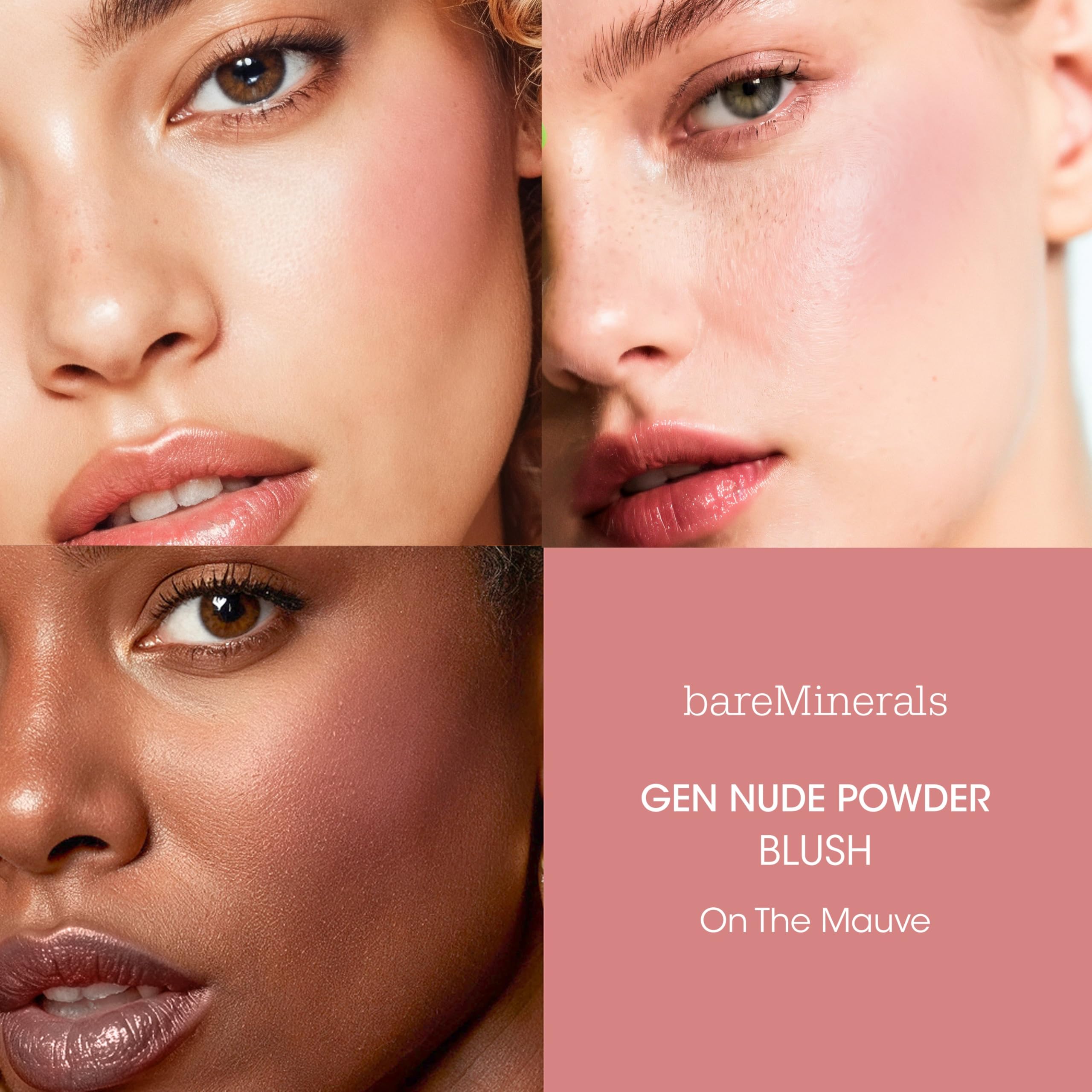 bareMinerals Gen Nude Powder Blush close-up swatch reveals buildable mauve color