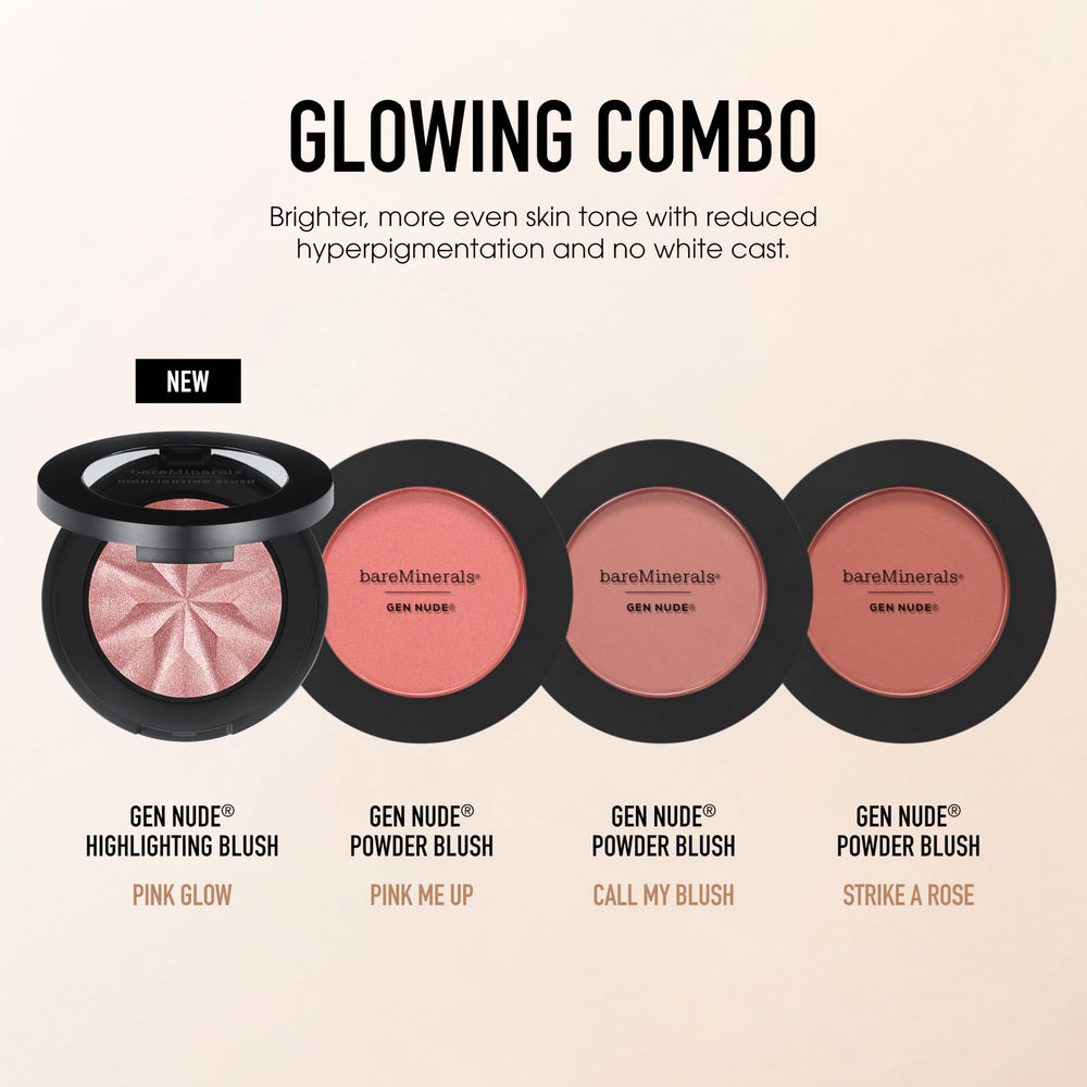 bareMinerals Gen Nude Powder Blush color swatch shows buildable sheerness