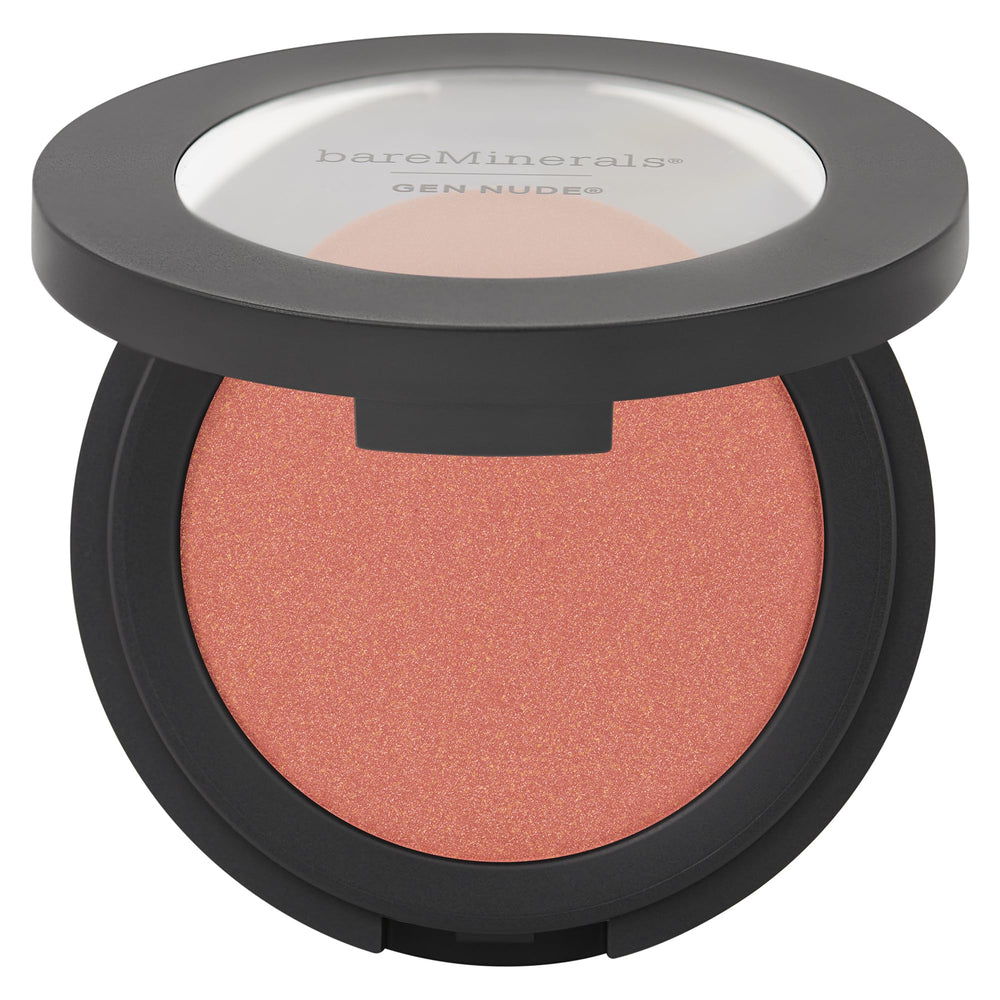 bareMinerals Gen Nude Powder Blush Peachy Keen compact closeup adds natural everyday glow.