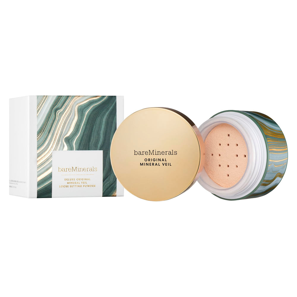 bareMinerals Holiday 2025 Deluxe Mineral Veil compact—soft-diffuse finish for everyday wear