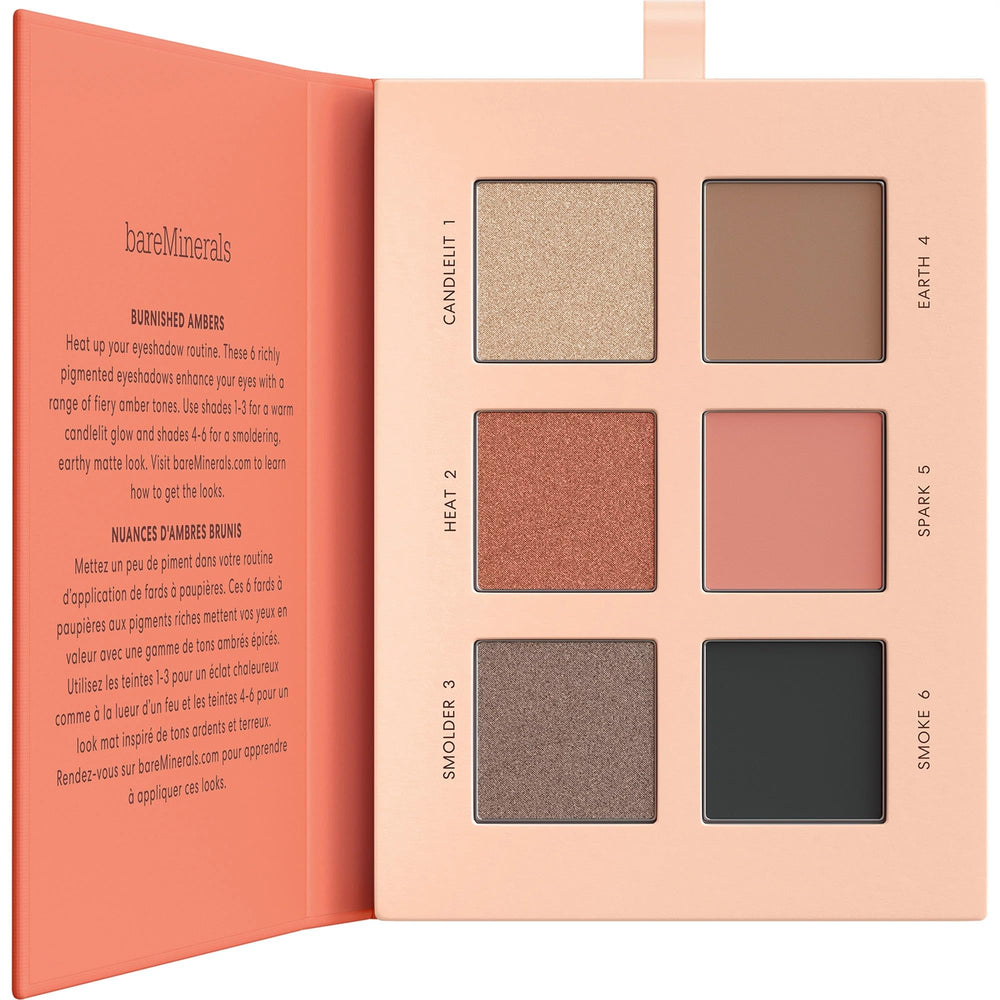 bareMinerals Mineralist Eyeshadow Palette Burnished pan six shades for versatile eye looks.