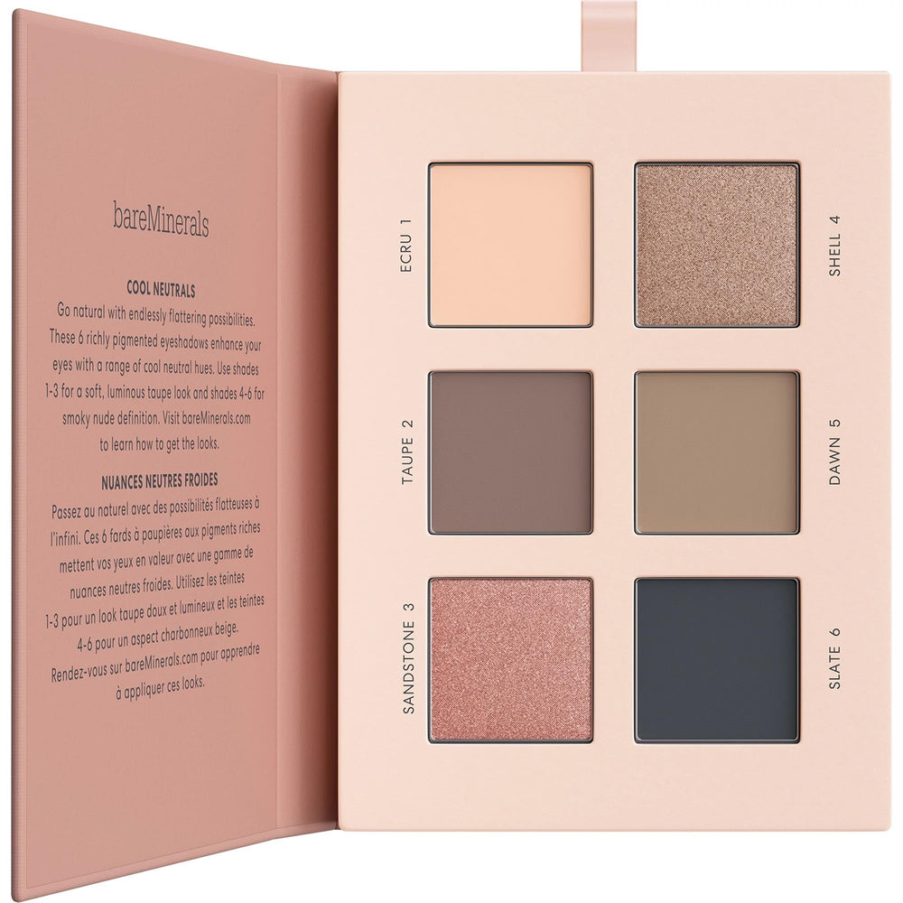 BareMinerals Mineralist Eyeshadow Palette closeup of six rich shades for versatile day-to-night looks