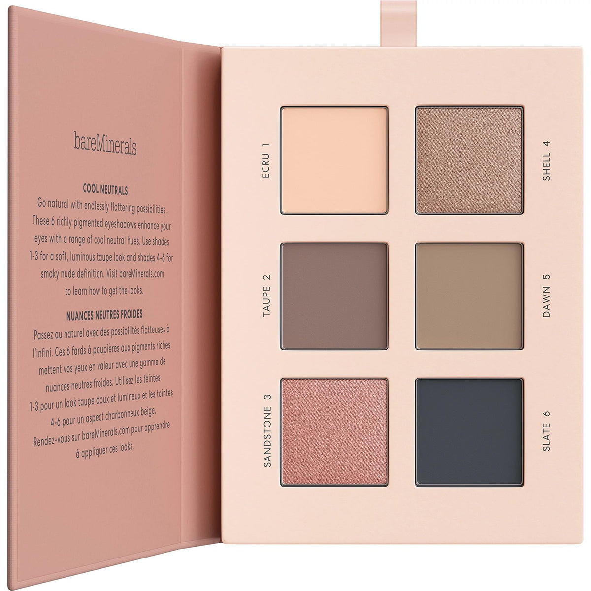 BareMinerals Mineralist Eyeshadow Palette closeup of six rich shades for versatile day-to-night looks