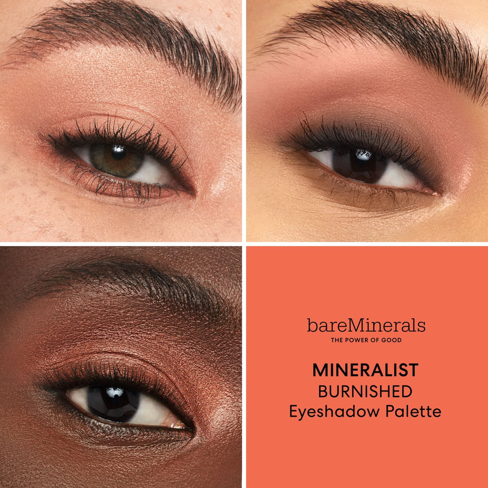 bareMinerals Mineralist Eyeshadow Palette Creamy texture closeup highlights smooth application.