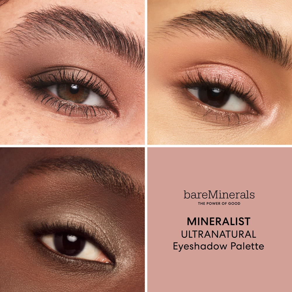 BareMinerals Mineralist Eyeshadow Palette packaging highlights talc-free vegan formula