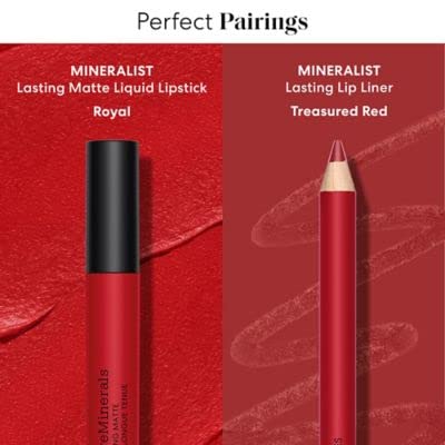 bareminerals Mineralist lip liner matte-velvet finish shown on lips with even coverage