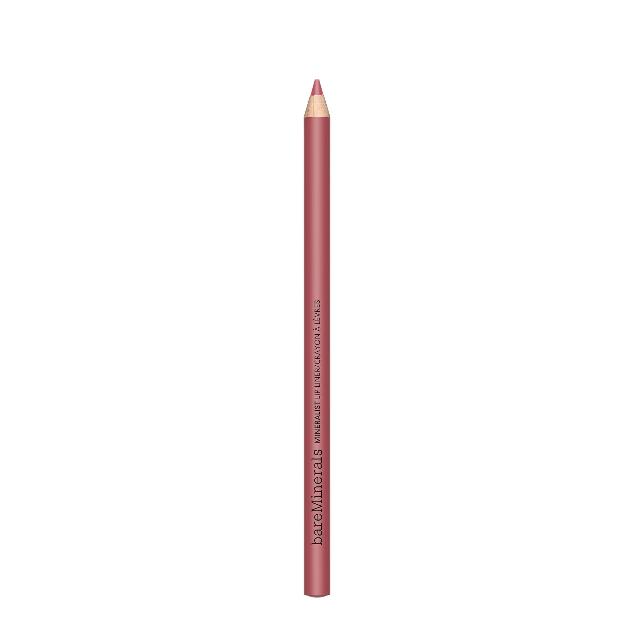bareminerals Mineralist lip liner packaging close-up highlighting sustainable wood packaging for eco-friendly appeal