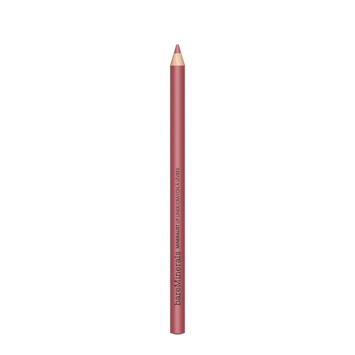 bareminerals Mineralist lip liner packaging close-up highlighting sustainable wood packaging for eco-friendly appeal