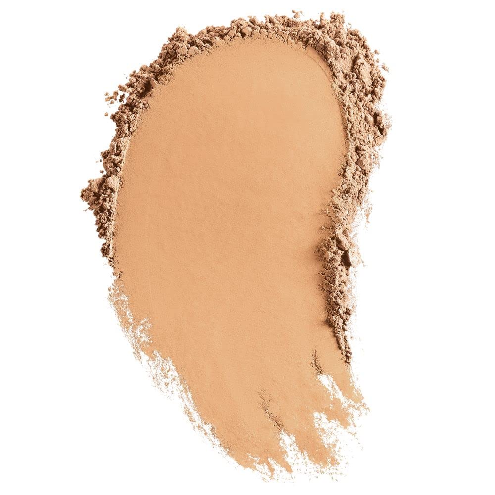 bareMinerals Original Loose Powder Application Brush demonstrates buildable coverage for day-to-night looks.