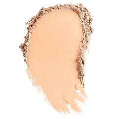 bareminerals original loose powder brush-application shows easy blending and buildable coverage.