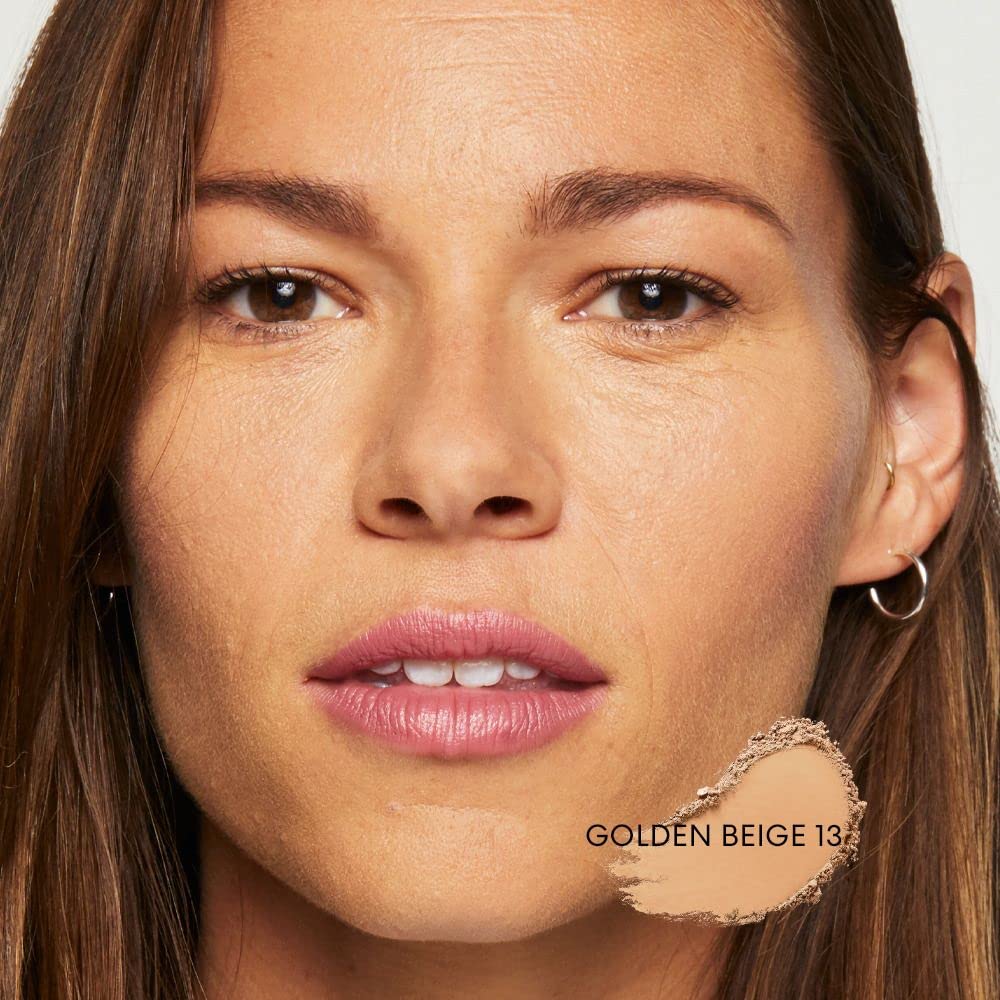 bareMinerals Original Loose Powder Foundation SPF 15 Golden Beige 13 shade swatch blends seamlessly