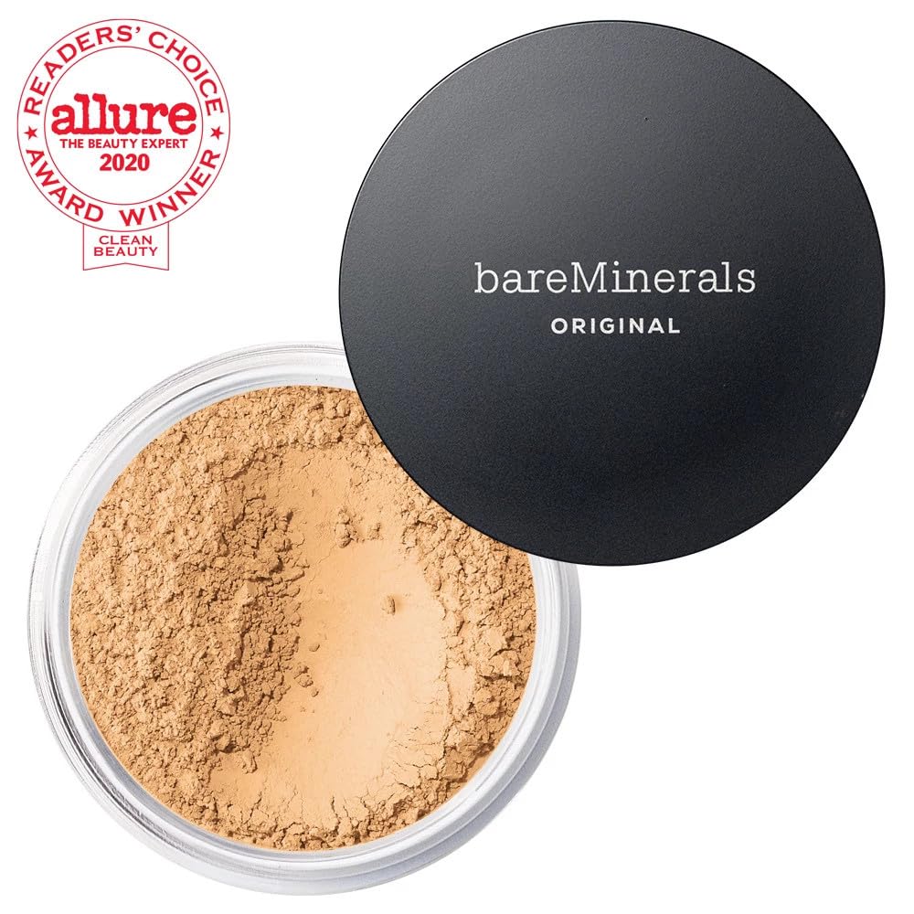 bareMinerals Original Loose Powder Foundation SPF 15 label highlights sun protection.