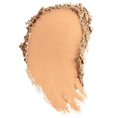 bareMinerals Original Loose Powder Foundation SPF 15 Golden Nude 16 brush-application demonstrates buildable coverage