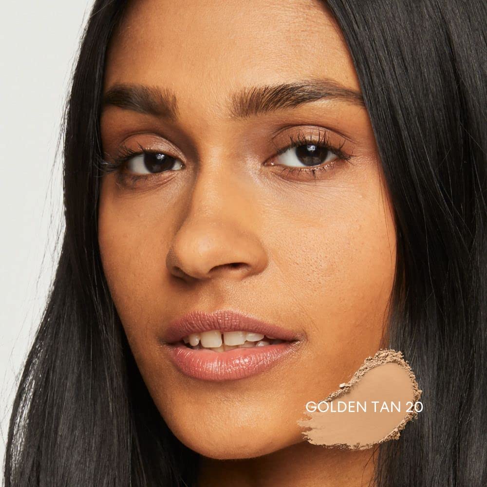 BareMinerals SPF 15 mineral foundation packaging highlighting vegan, talc-free formula