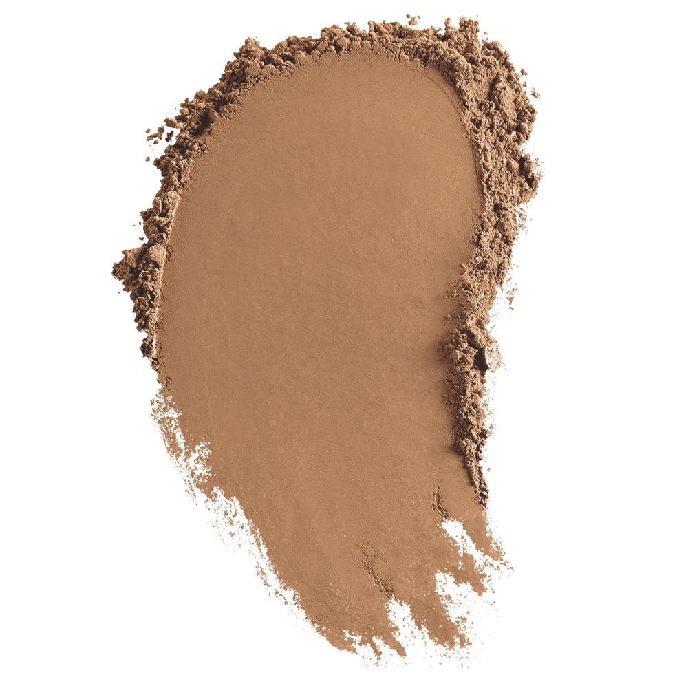 bareMinerals Original Loose Powder Foundation Tan 19 powder-dispense close-up shows buildable coverage