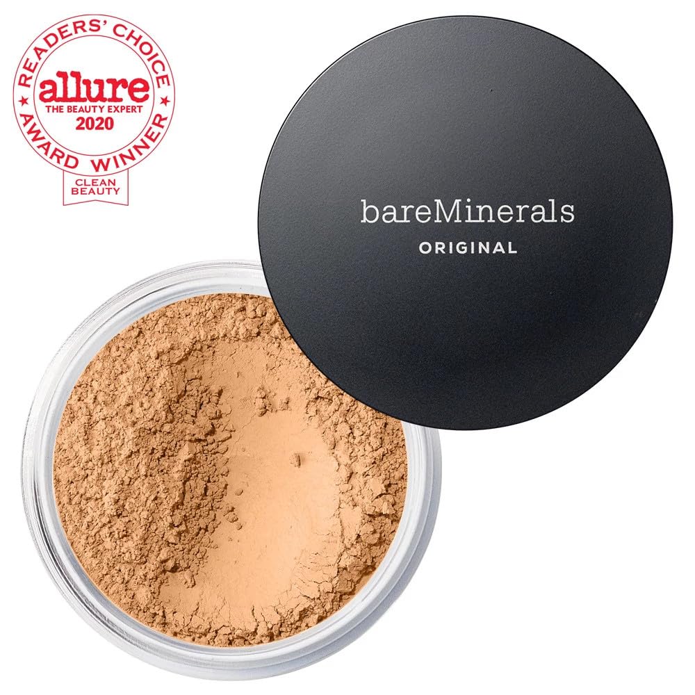 bareMinerals Original Loose Powder Foundation SPF 15 vegan clean ingredients label visible