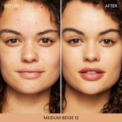 BareMinerals powder applied with brush for easy blend and natural glow.